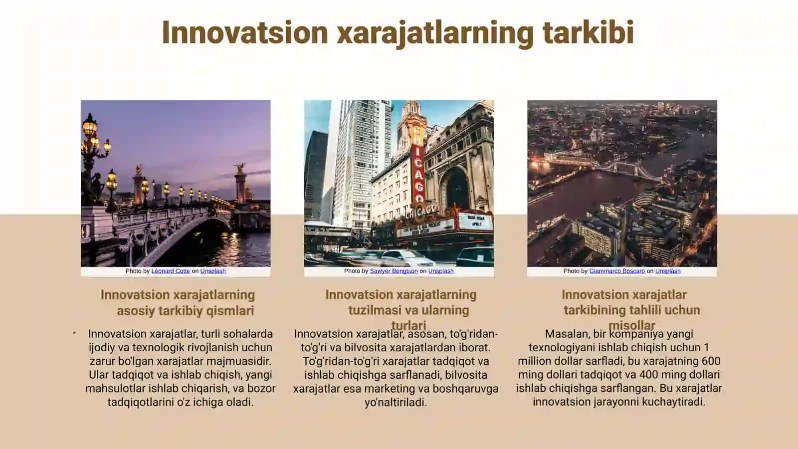 Innovatsion xarajatlarning tarkibini va tuzilmasi 4