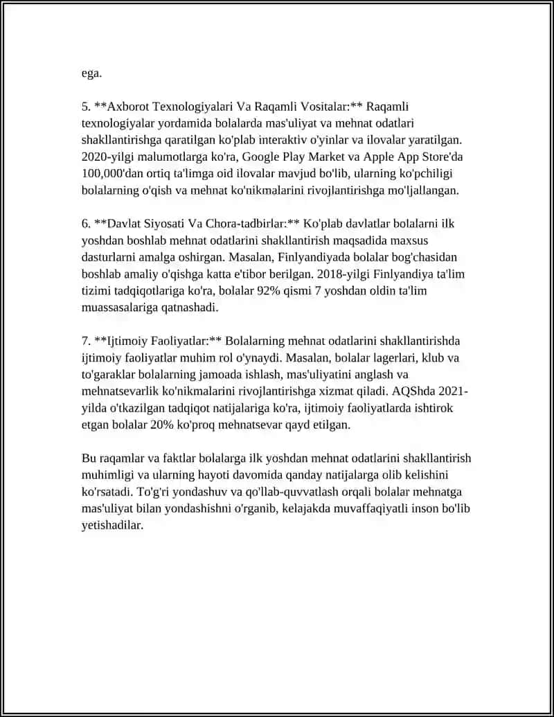 REFERAT Mavzu: OILADA MEHNAT TARBIYASI 4