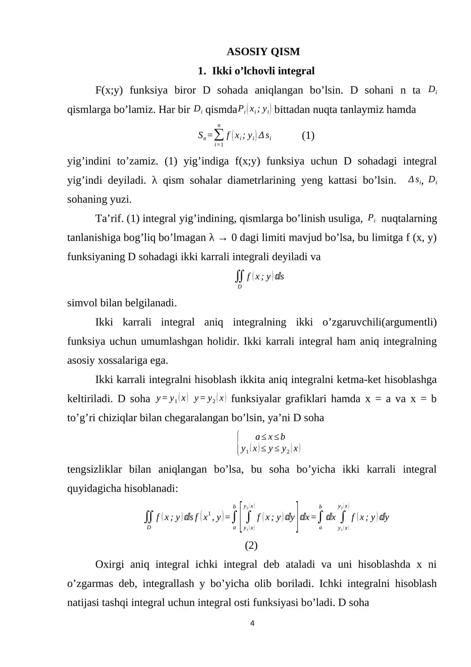 Ikki karrali integrallar 4