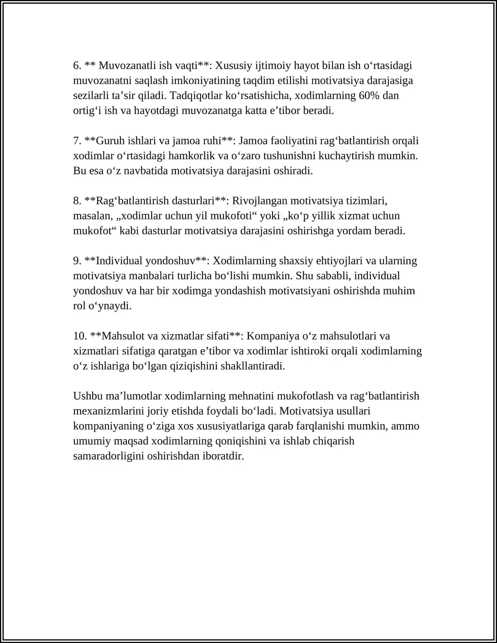 XODIMLARNI RAGʻBATLANTIRISHNING JAHON TAJRIBALARI 4