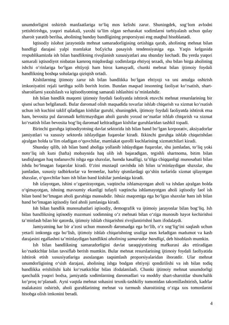 ISH BILAN BANDLIK: NAZARIYA VA AMALIYOT 4