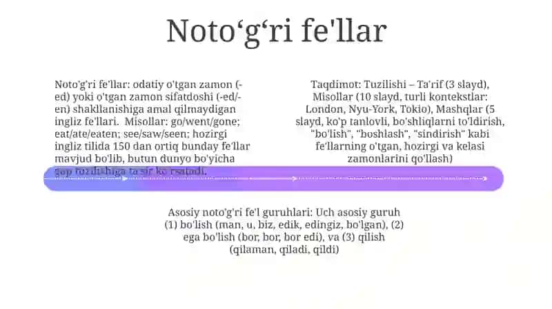 Nodir fe'llar va ularning shakllari 4