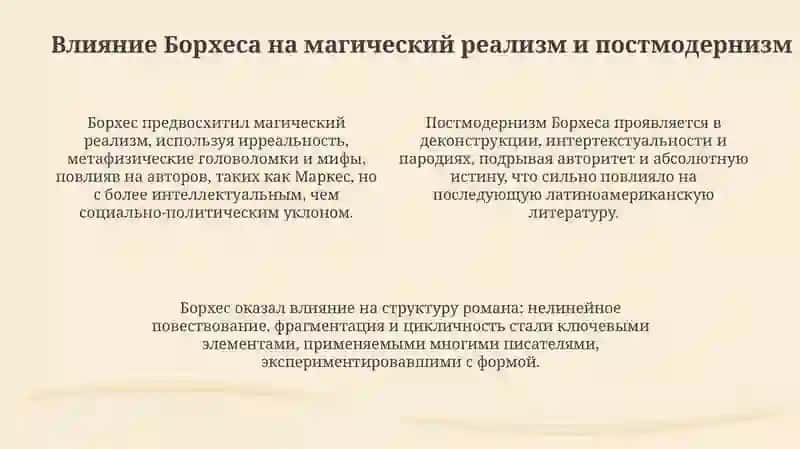 Проза Х.Л.Борхеса. Латиноамериканский роман во второй половине ХХ века 4
