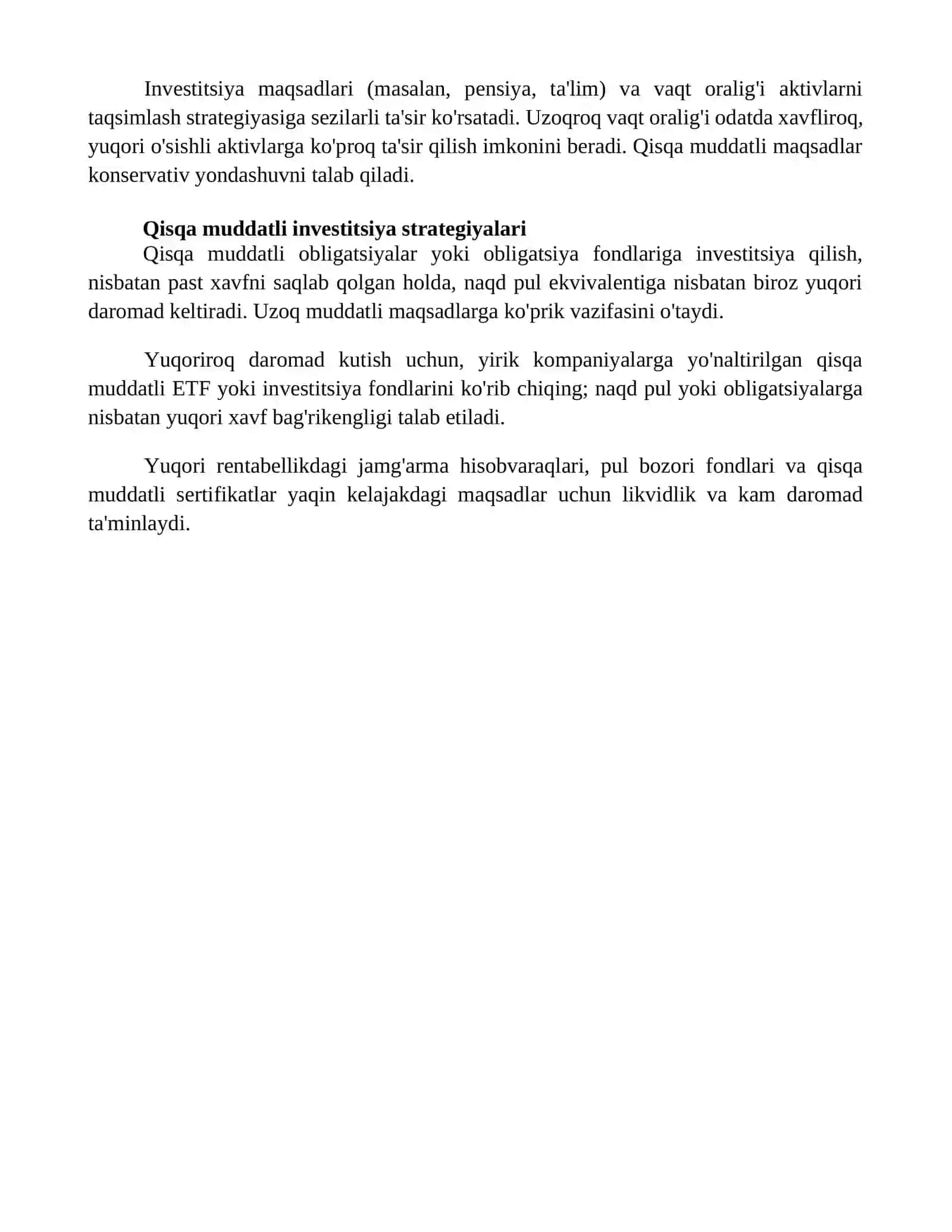 Investitsiyalash maqsadlari va bosqichlari 4