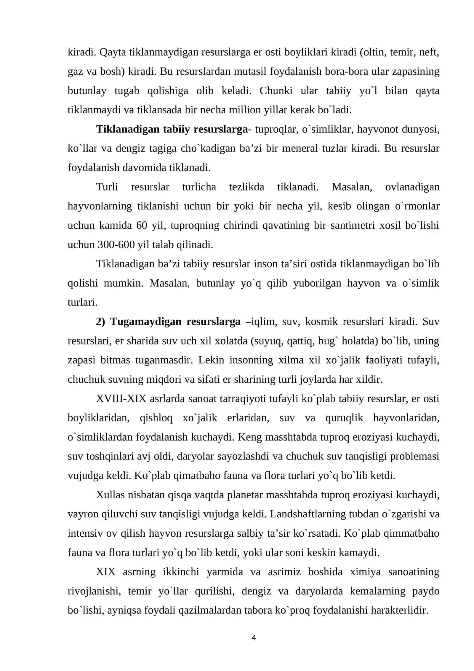 Tabiiy Resurslardan Foydalanishning Ekologik, Ijtimoiy-Iqtisodiy va Siyosiy Jihatlari 4