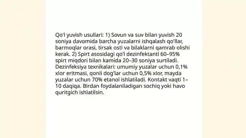 Gigiyenada qo'llaniladigan usullar haqida tushuncha 4
