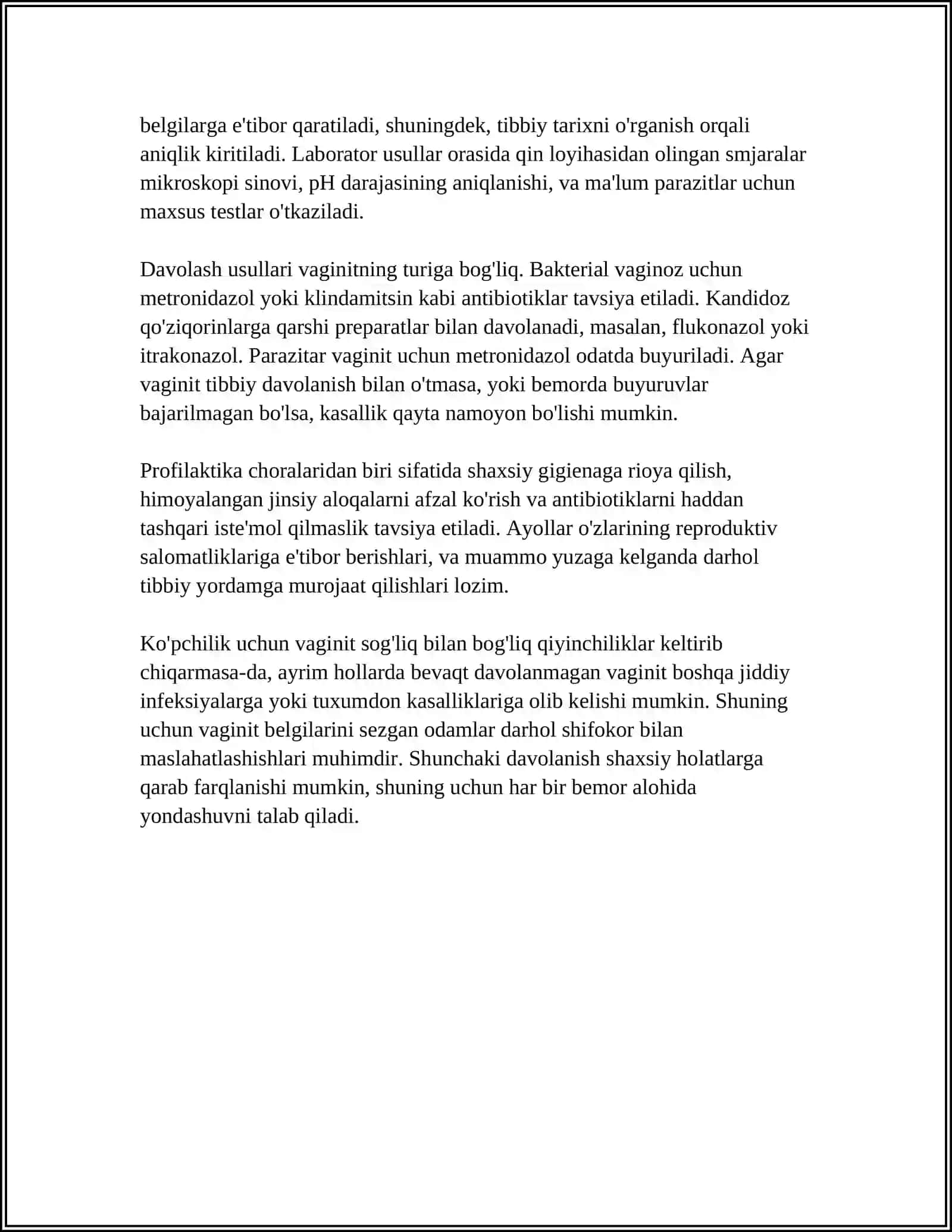 AYOLLAR JINSIY AʼZOLARI SPETSIFIK ETIOLOGIYALI YALLIGʻLANISH KASALLIKLARI 4