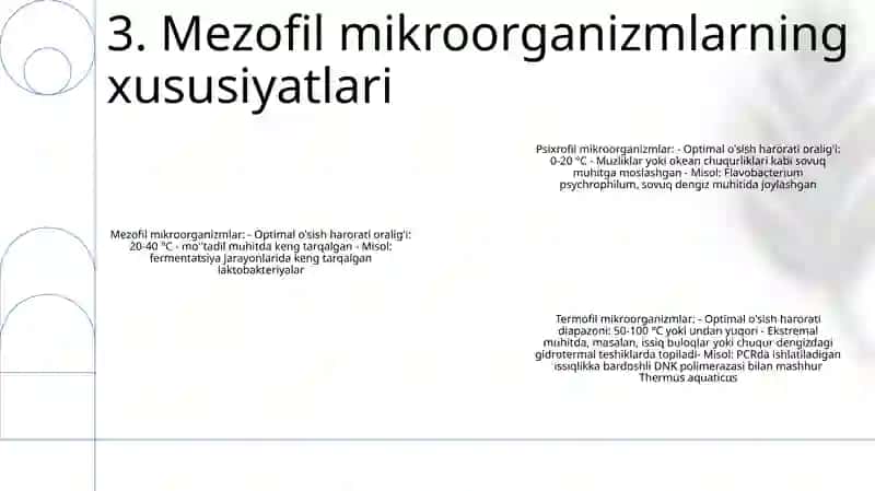 Psixrofil, Mezofil Va Termofil Mikroorganizmlar 4