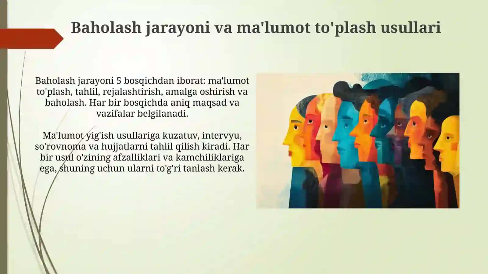 Ijtimoiy ishda inson xulq atvorini baholash. Diagnostika usullari va tahlilqilish 4