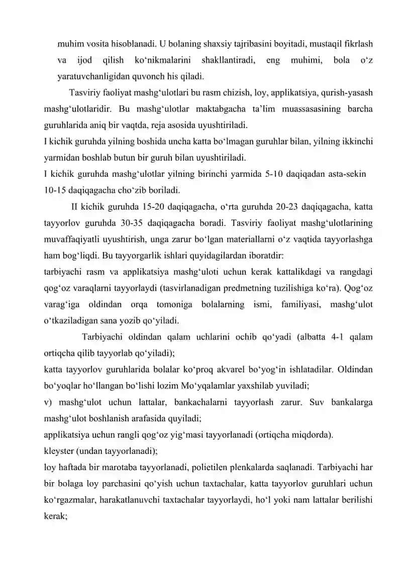 Maktabgacha yoshdagi bolalarni har tomonlama rivojlantirishda tasviriy faoliyatning ahamiyati 4