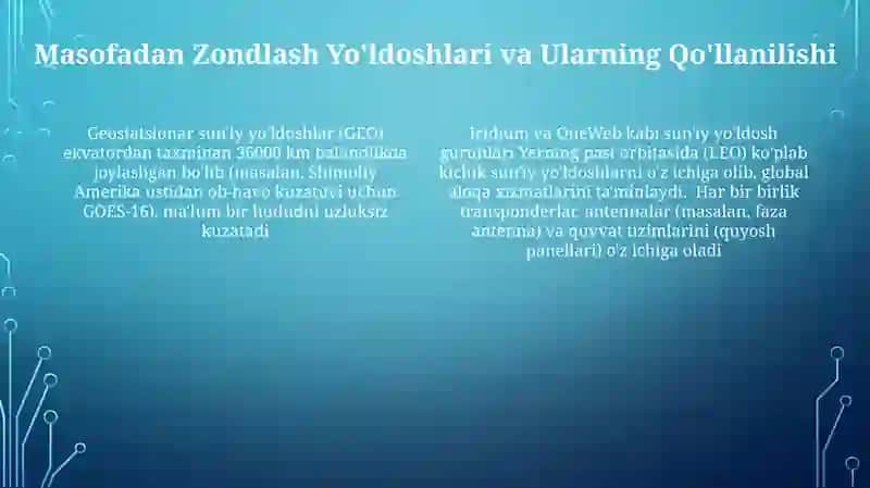 Sun'iy Yo'ldosh komponentlari va tizimlari 4