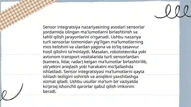Sensor integratsiyaning neyrobioloik asoslari. Djin Ayres usulining asosiy qoidalari 4