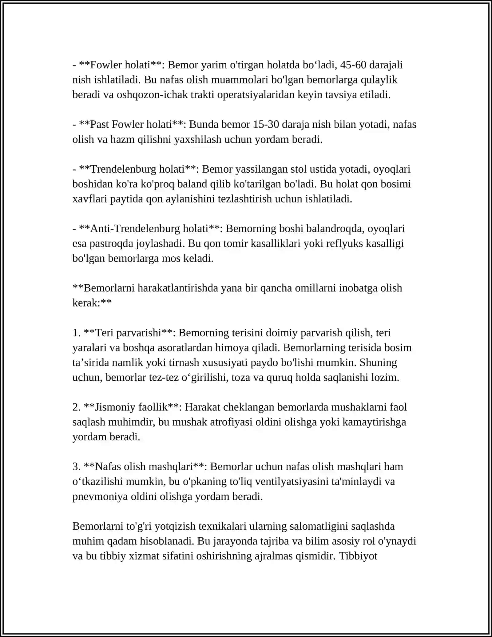 BEMORLARDA YOTOQ YARALARINI OLDINI OLISH 4