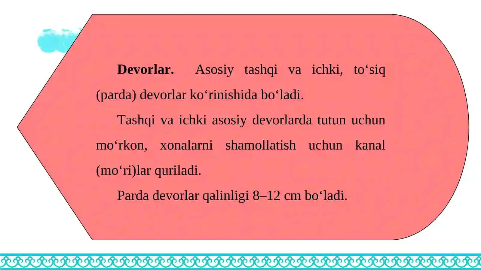 32-mavzu: Qurilish chizmalarini o‘qishni boshlashdan oldin bino elementlari haqida ma’lumotga ega bo‘lish zarur 4