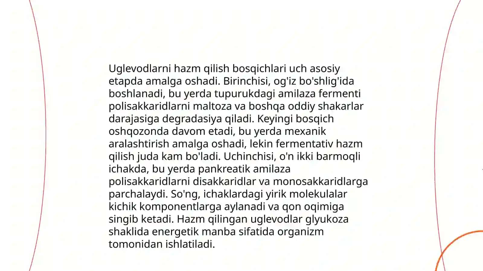 Uglevodlarni hazmlanishi va soʻrilishi,glikogen sintezi va parchalanishi,glikogen kasalliklari 4