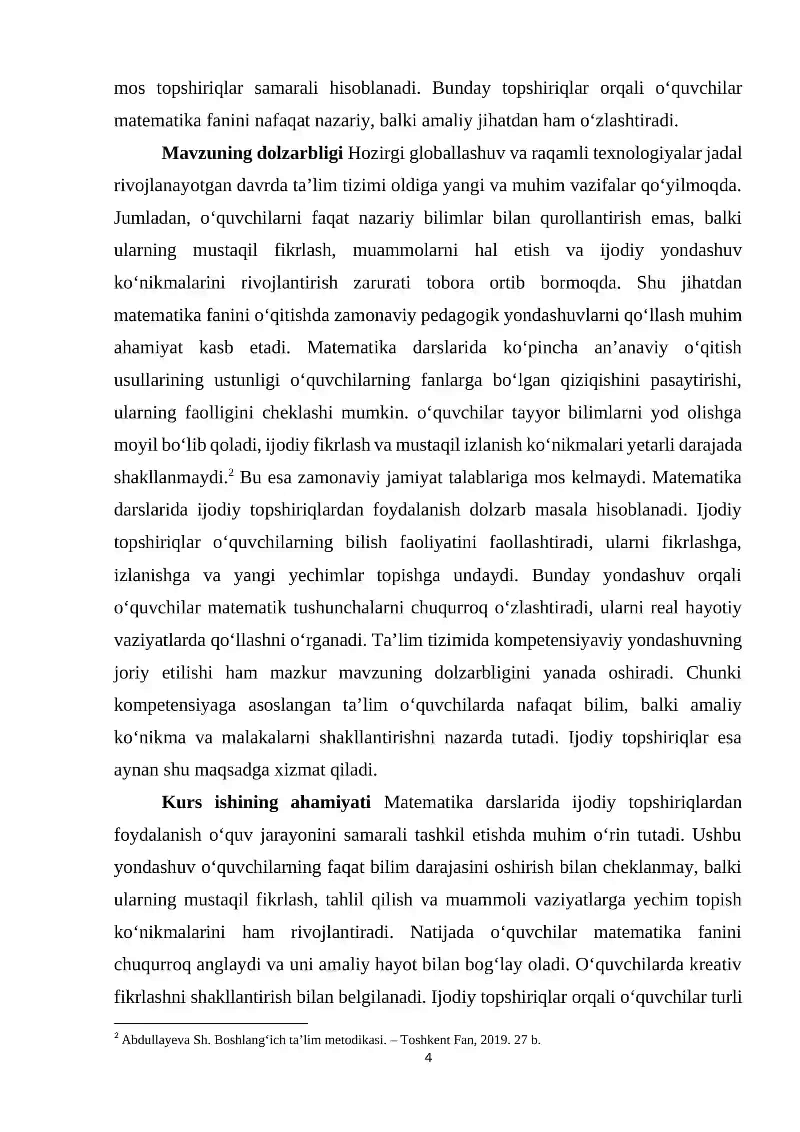 MATMATIKA DARSLARIDA IJODIY TOPSHIRIQLARDAN FOYDALANISH METODIKASI 4