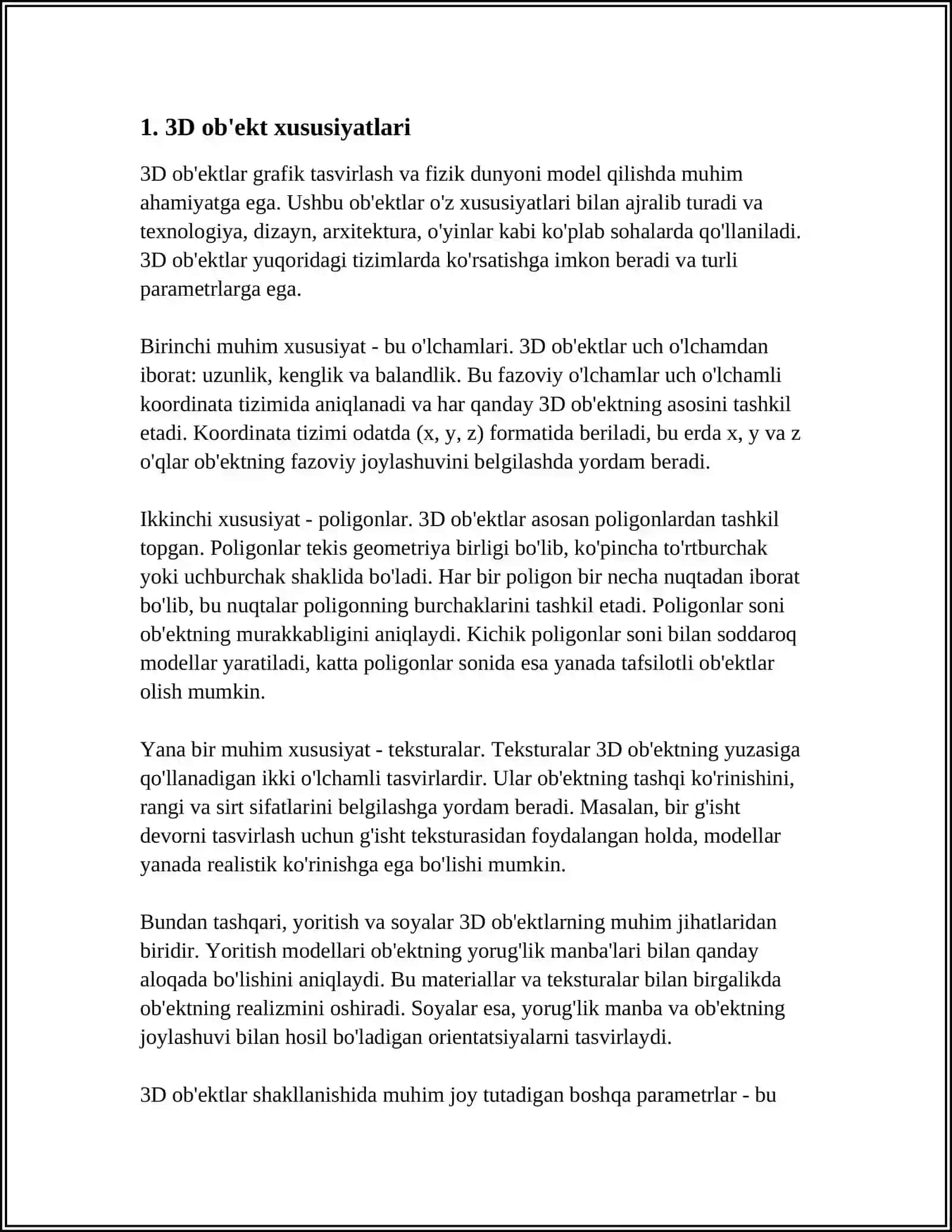 ADOBE PHOTOSHOP DASTURIDA 3 OʻLCHAMLI OB'YEKTLAR BILAN ISHLASH 4