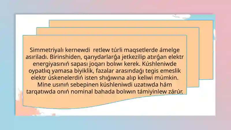 Simmetriyalıq rejimde kernewdi retlew 4