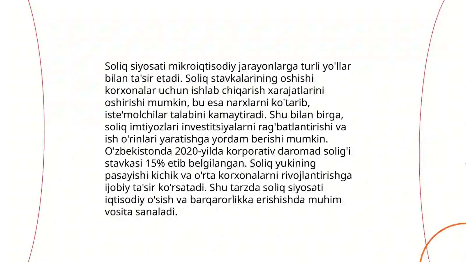 Davlatning iqtisodiy siyosati va uning mikroiqtisodiy jarayonlarga ta'siri 4