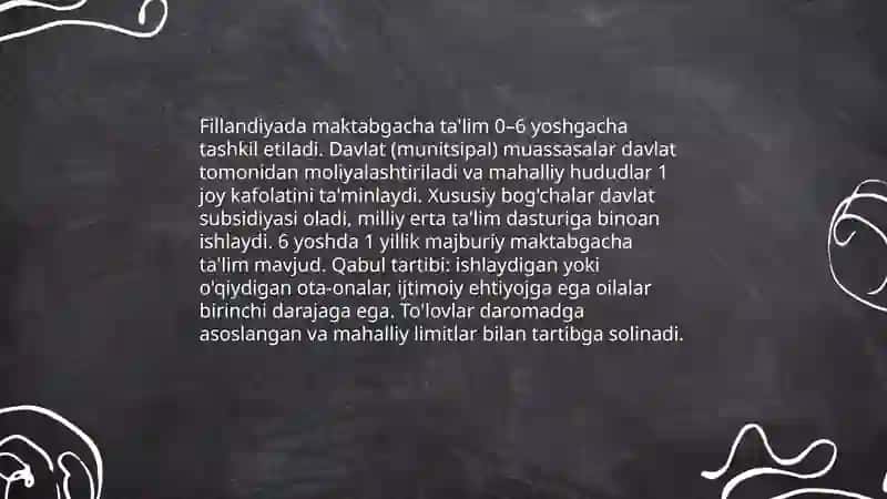 Fillandiyada maktabgacha ta'lim muassalari 4