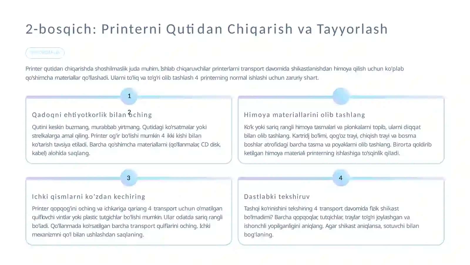 Printerni O'rnatish va Foydalanish Bo'yicha To'liq Qo'llanma 4