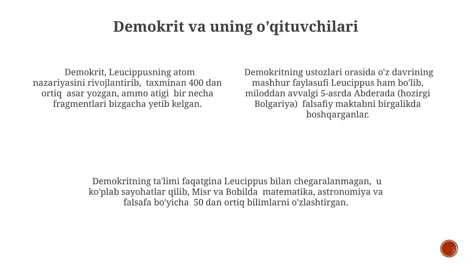 Demokritning Hayoti 4