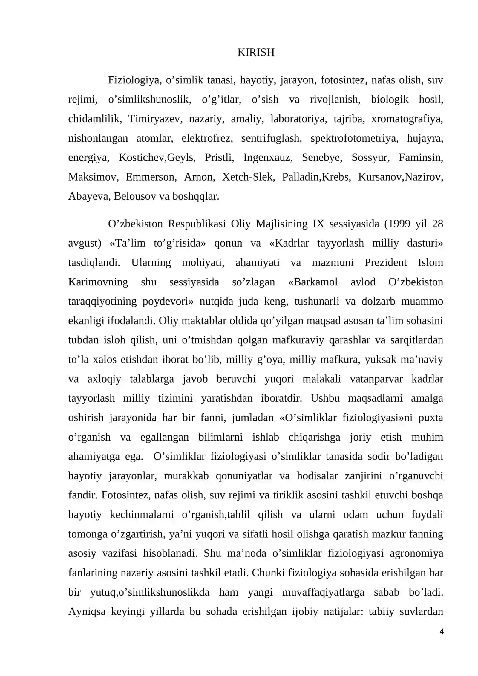 Tirik organizmlarda nafas olish va bijg’ish hodisasi, uning ahamiyati kurs ishi 4