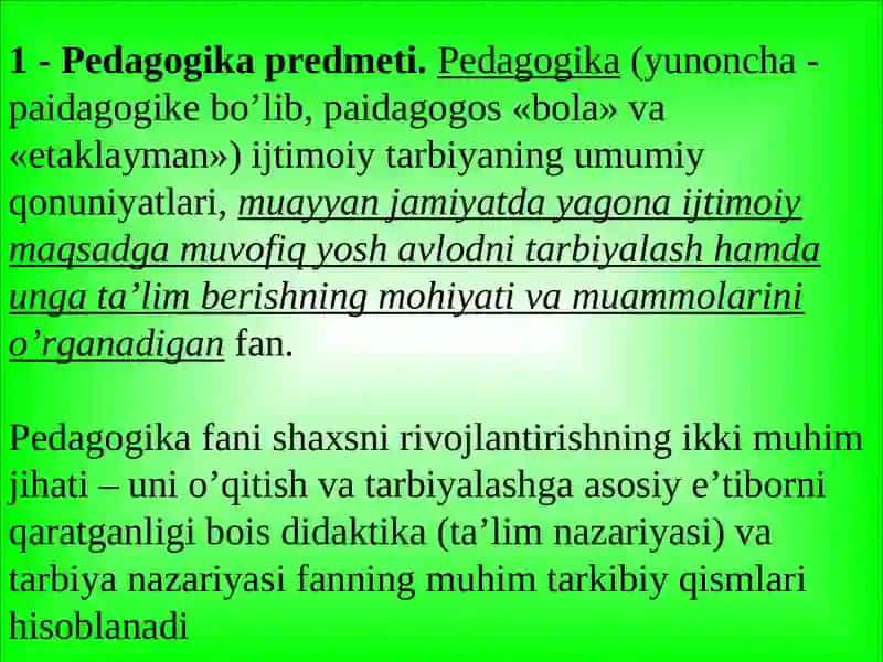 Pedagogika fani, uning predmeti, ob’ekti, metodologiyasi, ilmiy tadqiqot metodlari 4