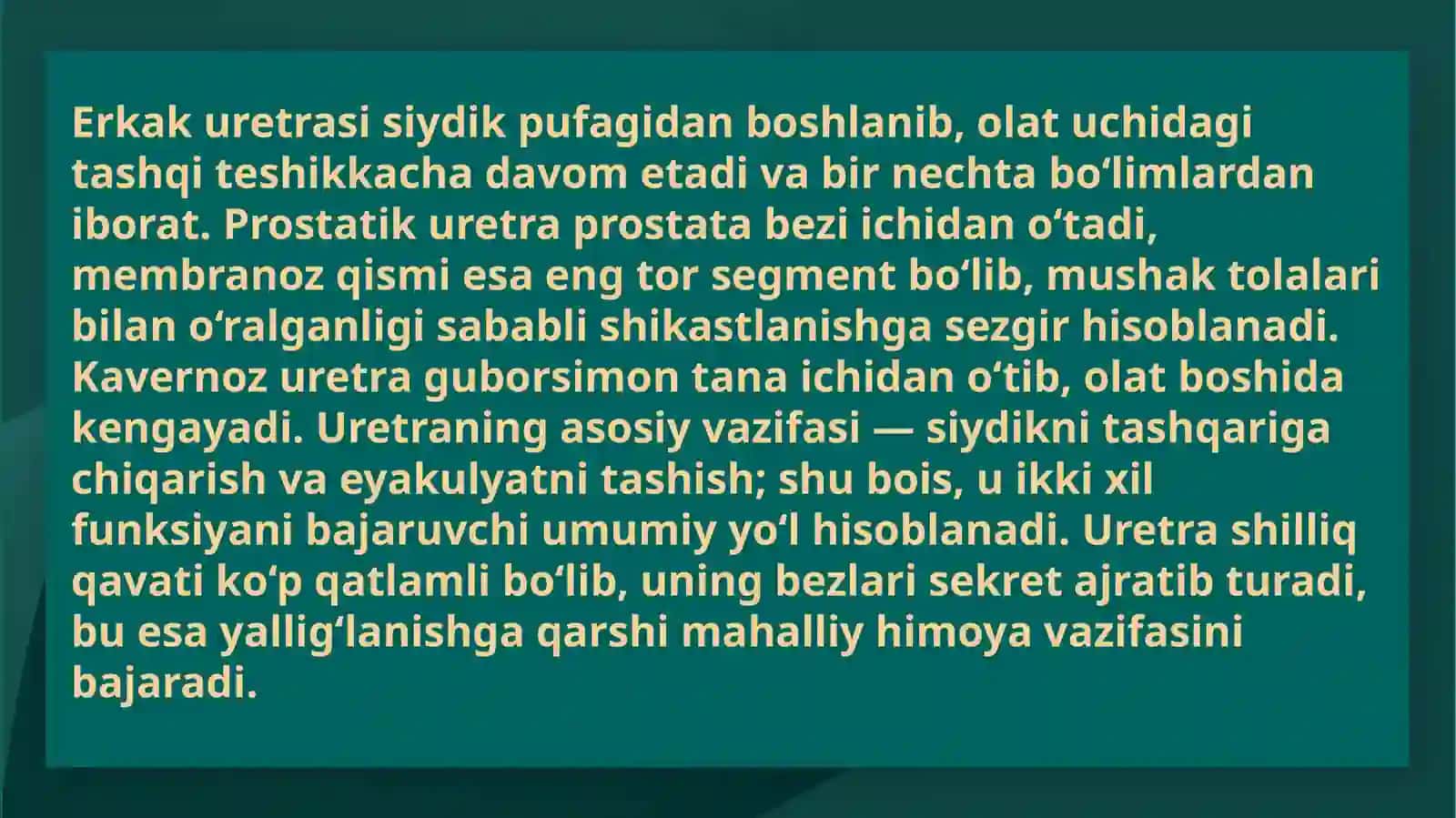 Erkaklarda olat va uretra kasalliklari 4