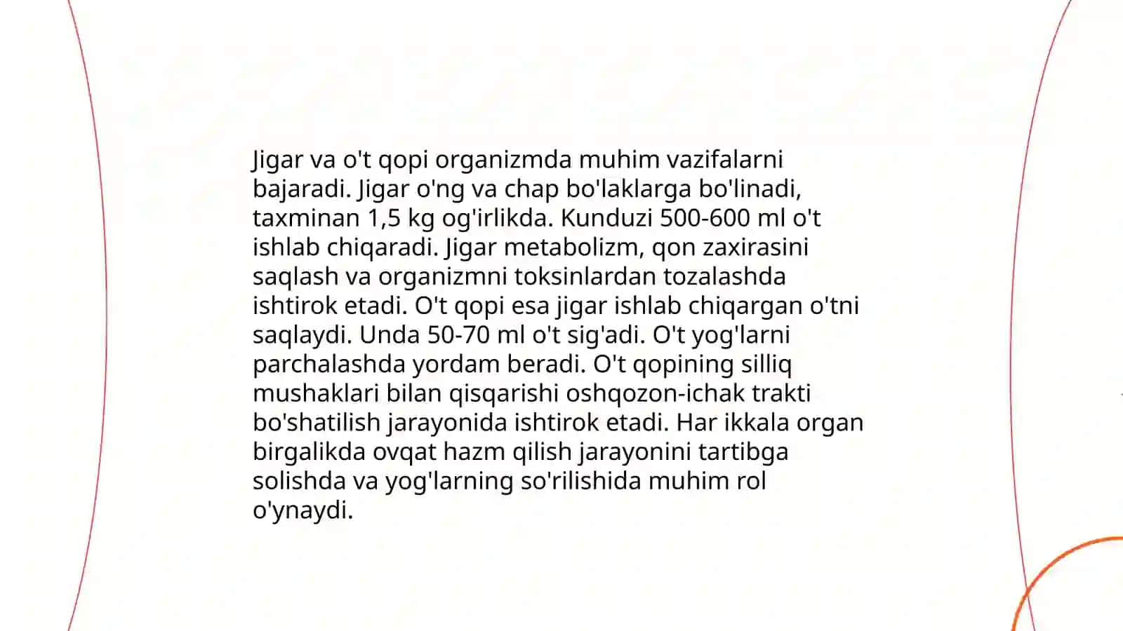 Jigar va o't qopining anatomo-fiziologik xususiyatlari 4