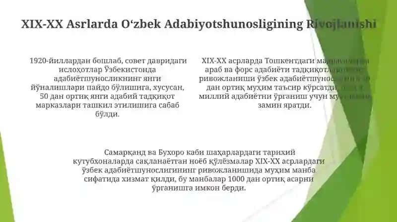 Oʻzbek adabiyotshunoslari va ularning fan rivojida tutgan o‘rni 4