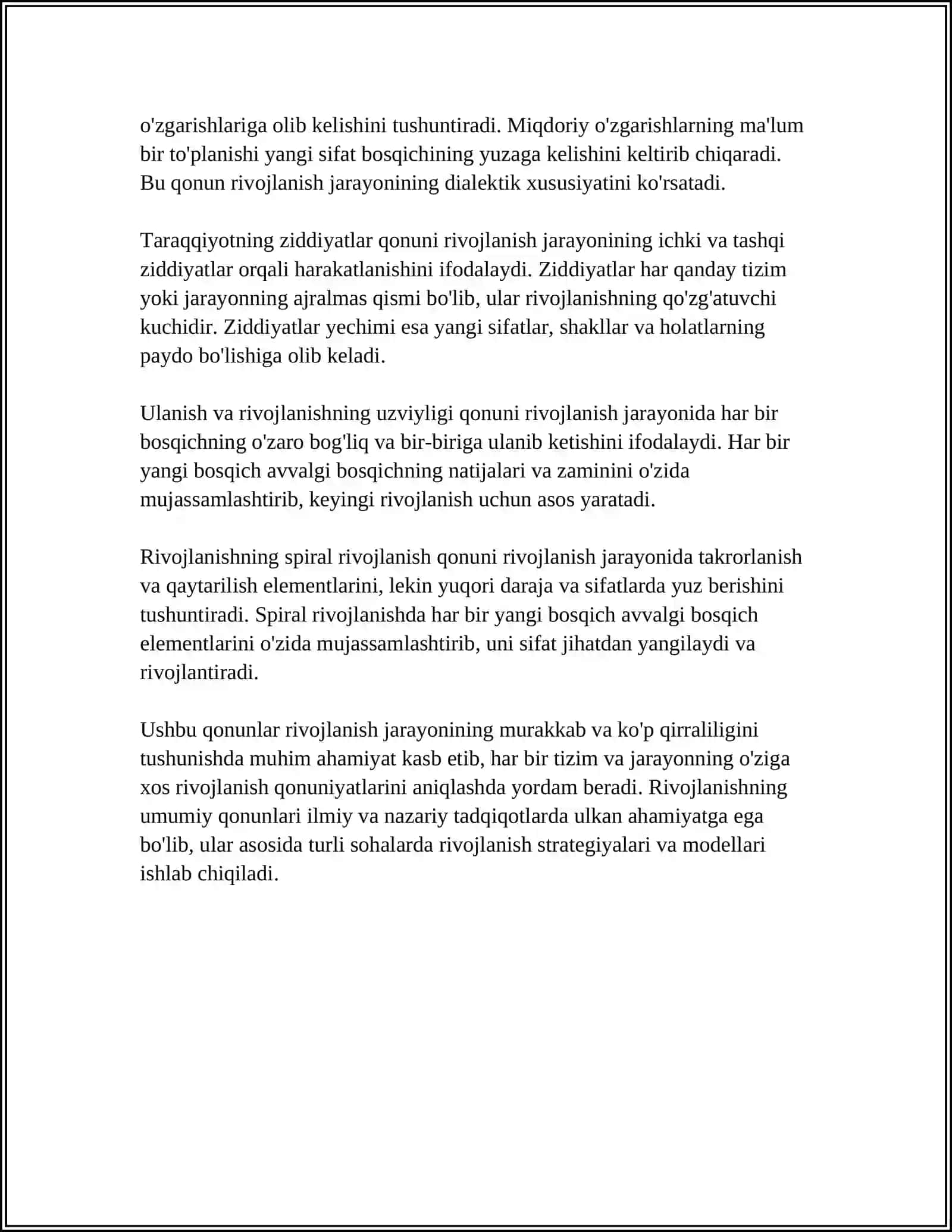 Rivojlanishning umumiy qonunlari: tushuncha va mohiyati 4