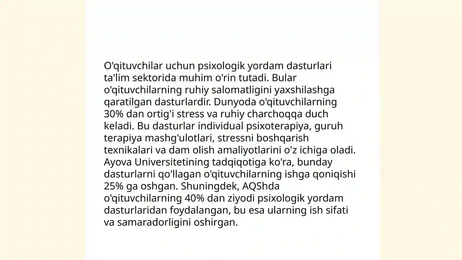 Zamonaviy talimda psixologik pedagogik qôllab quvatlashni rivojlantirish 4