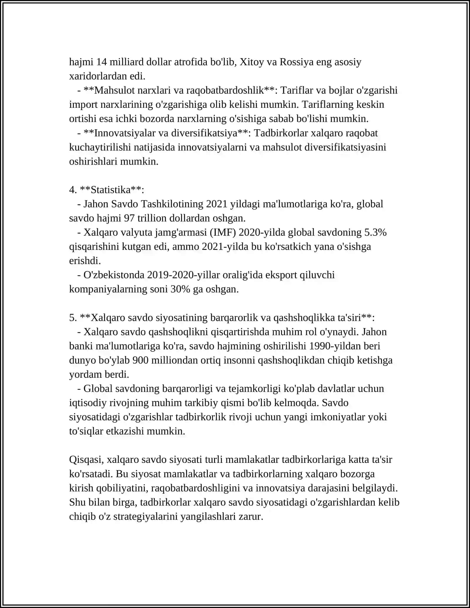 JAHON BOZORLARIDA BIZNES VA TADBIRKORLIKNING RIVOJLANISHI 4