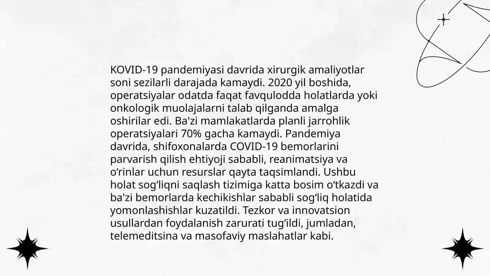 Xirurgiyada OITS va KOVID-19 muammolari 4