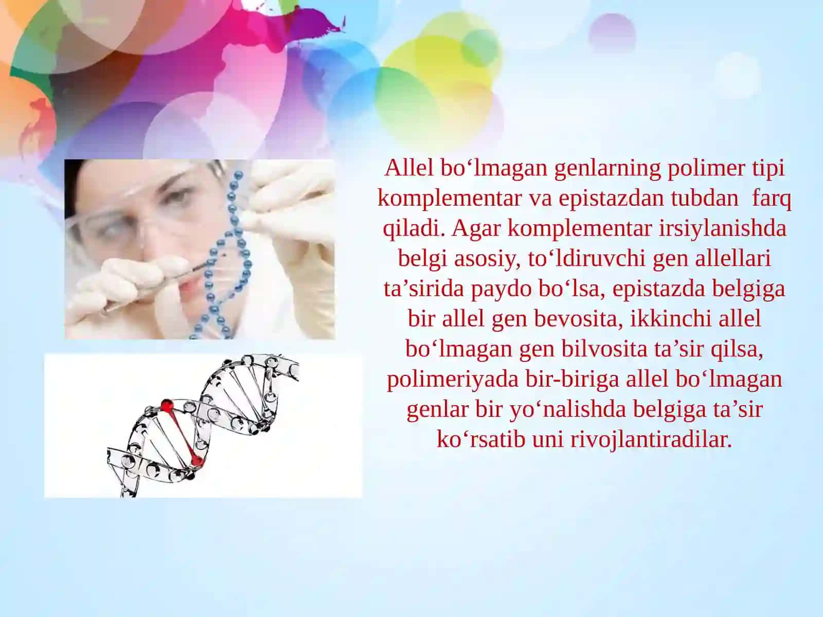 Alell va alell bo’lmagan genlarning o’zaro ta’sirini tahlil qilish 4