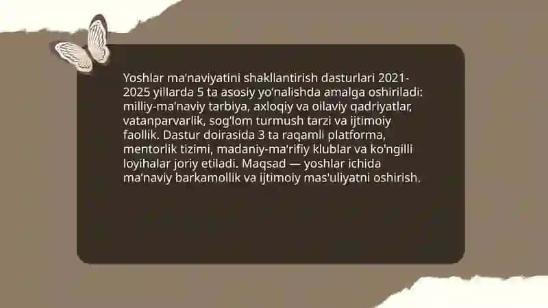 Yangi Oʻzbekistonda amalga oshirilayotgan maʼnaviy oʻzgarishlar 4
