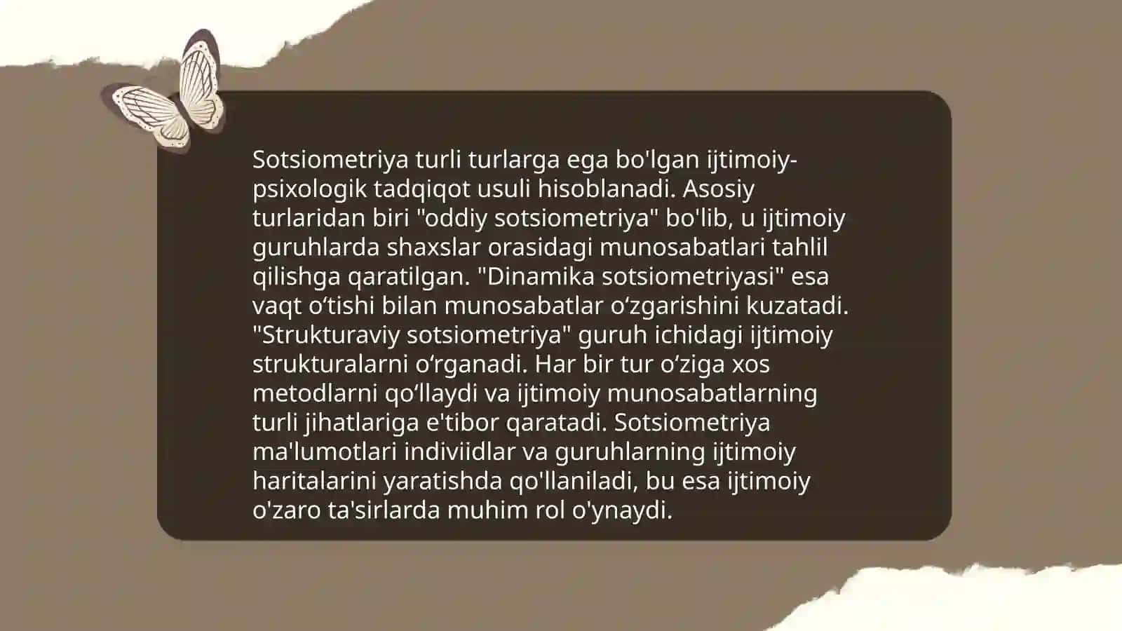 Sotsiometriya metodi: turlari va unga qo'yiladigan asosiy talablar 4