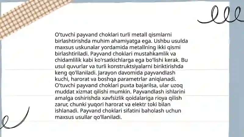 Payvand choklari va ularning turlari 4
