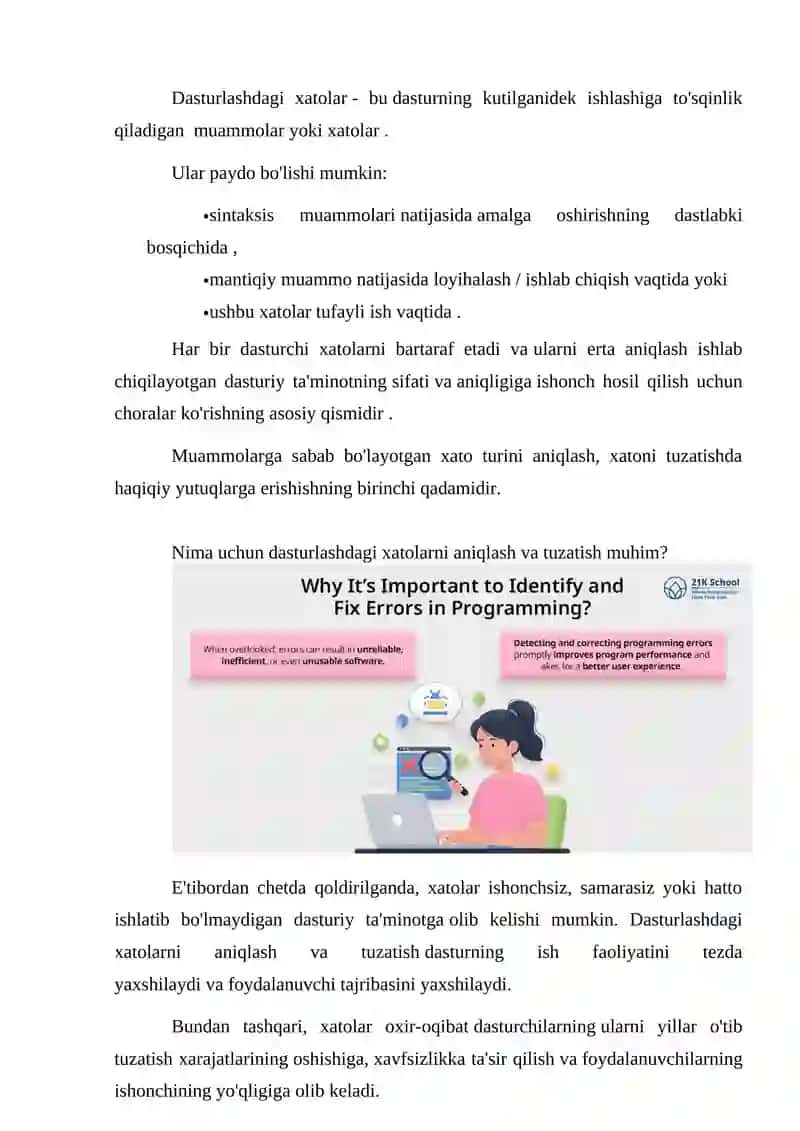 Dasturlashdagi xatolar 4