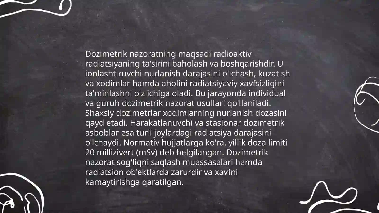 Sanitar-dozimetrik nazorat haqida tushuncha 4
