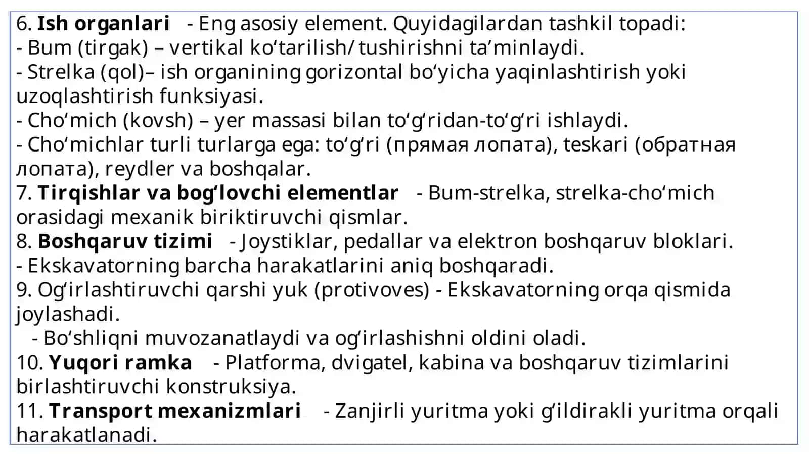 Bir cho‘michli ekskavatorlarning ishlash prinsipi va loyihalash parametrlari 4