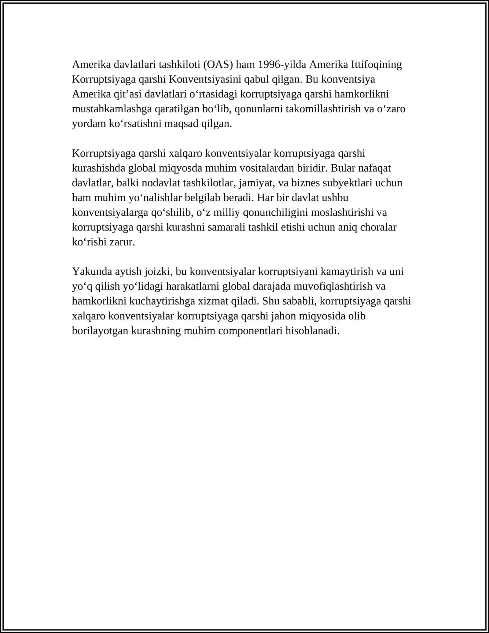 Korruptsiyaga qarshi xalqaro konventsiyalar 4
