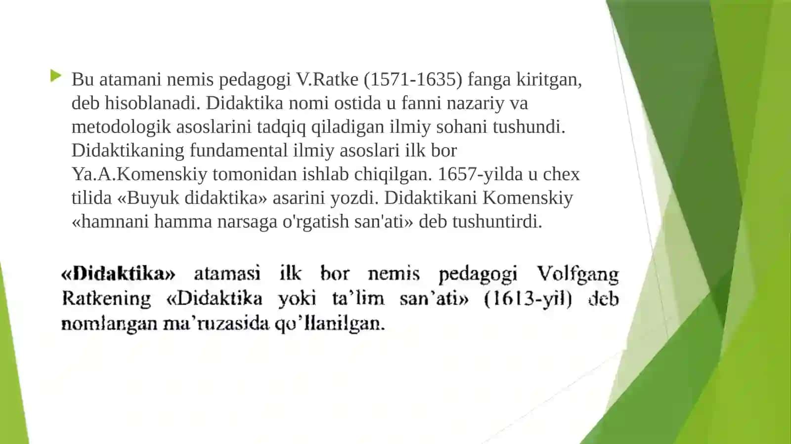 DIDAKTIKA - PEDAGOGIK TA'LIM NAZARIYASI. O'QITISH JARAYONI YAXLIT TIZIM SIFATIDA 4