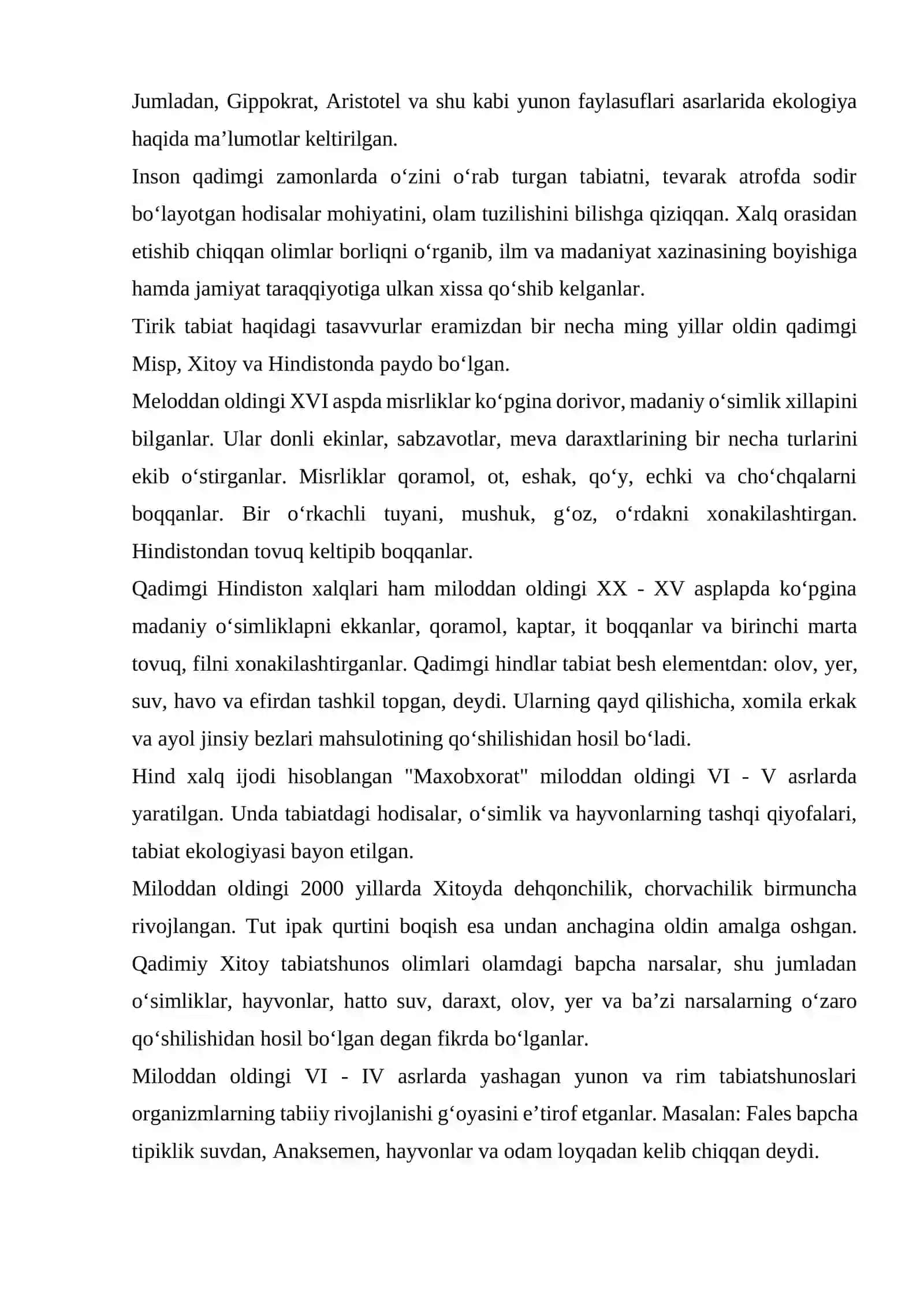 EKOLOGIYA FANINI PREDMETI VA VAZIFALARI 4