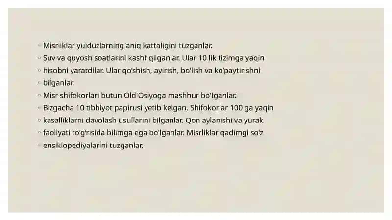 Qadimgi Sharqda ilmiy bilimlarning shakllanishi 4