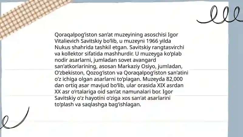 I. V. Savitskiy nomidagi Qoraqalpog‘iston davlat san’at muzeyi 4