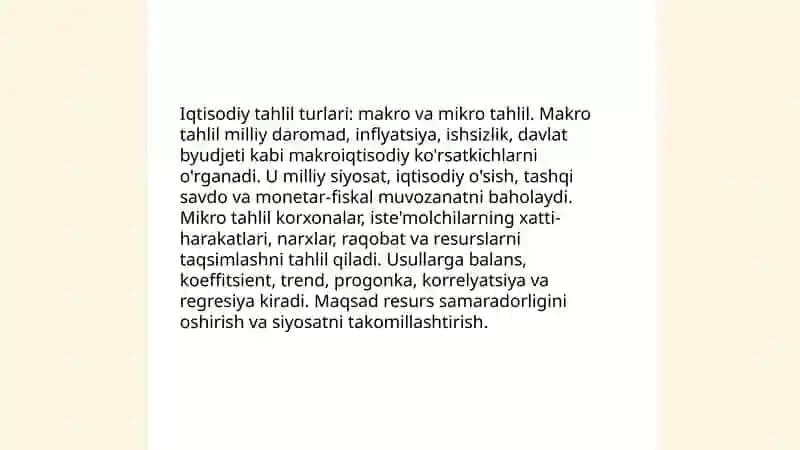 Iqtisodiy tahlilning turlari,tahlil ishlarini tashkil qilish va manbalar bilan ta'minlash 4
