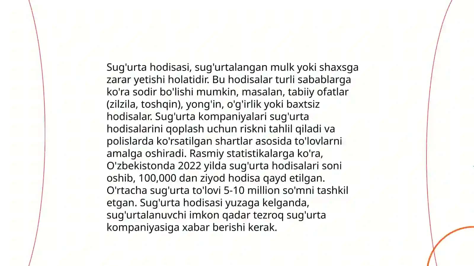 Sug'urta hodisasi ròyxatga olish 4