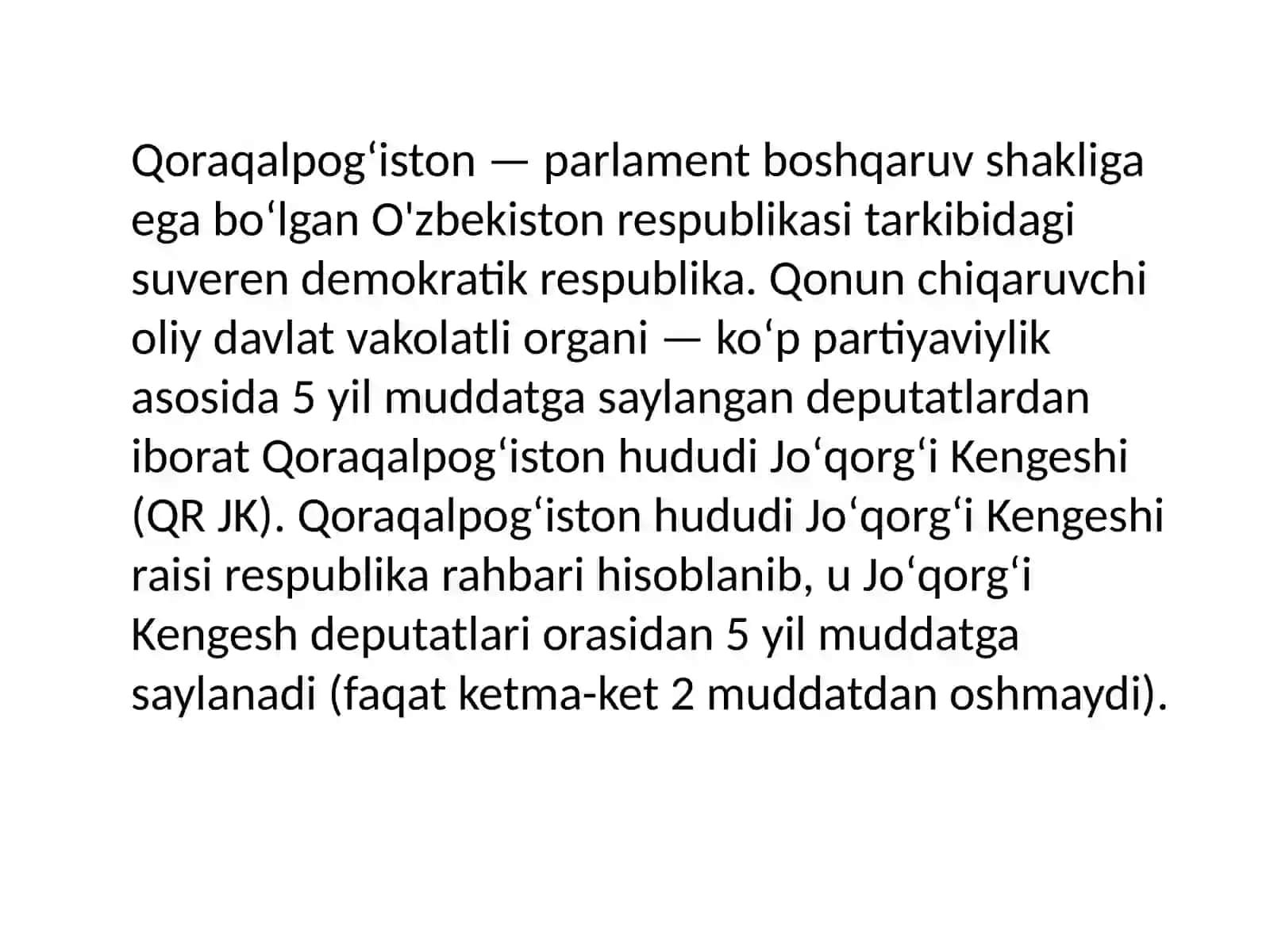 Qoraqalpogʻiston Respublikasining shahar joylari geografiyasi 4